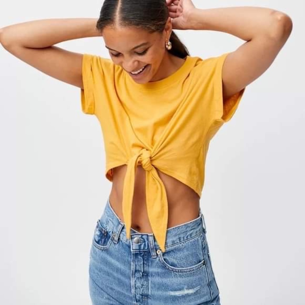 Urban Outfitters Chris Tie-Front Cropped Tee